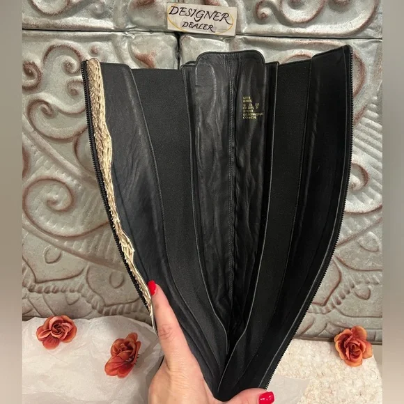 COACH Snakeskin Patchwork Lace Up Boots Size 6.5B EUC! G2718 - Picture 9 of 14